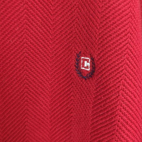 Chaps Red Herringbone Sweater Heavy Cotton Size XL - Picture 2 of 5